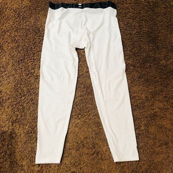 Brand New Big & Tall Under Armour Men's HeatGear Compression Leggings White XXL - Picture 6 of 6